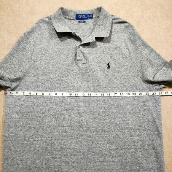 Polo by Ralph Lauren Gray Short Sleeve Polo Men's Shirt. #7 - Picture 3 of 5